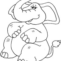 Desenho de Elefante gordo para colorir