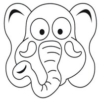 Desenho de Máscara de elefante para colorir