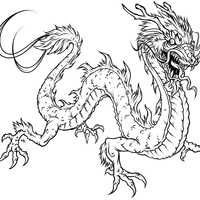 Desenho de Dragão chinês para colorir
