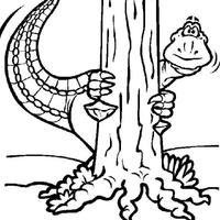 Desenho de Dinossauro medroso para colorir