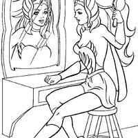 Desenho de She-ra penteando cabelo para colorir