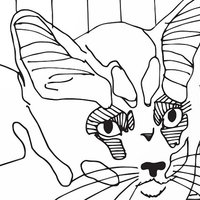 Desenho de Gato triste para colorir
