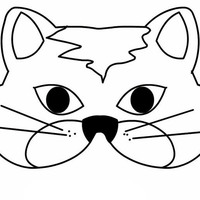 Desenho de Máscara de gato para colorir