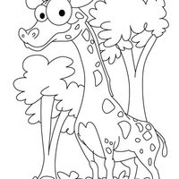 Desenho de Girafa engraçada para colorir