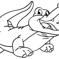 Desenho de Crocodilo feliz para colorir