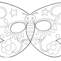 Desenho de Máscara de carnaval de borboleta para colorir