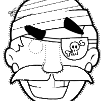 Desenho de Máscara de pirata do mar para colorir