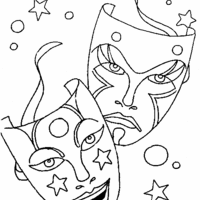 Desenho de Máscara de teatro para colorir