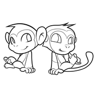 Desenho de Macacos amigos para colorir