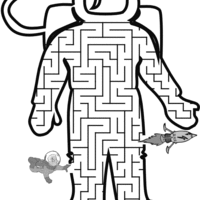 Desenho de Jogos do labirinto - astronauta para colorir