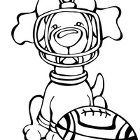 Desenho de Cachorro jogador de basebol para colorir
