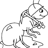 Desenho de Formiga Atômica com capacete para colorir