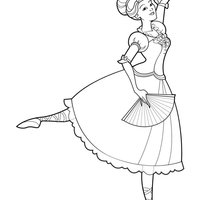 Desenho de Bailarina na ponta do pé para colorir
