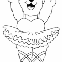 Desenho de Ursinha bailarina para colorir