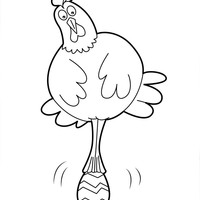 Desenho de Galinha botando ovo para colorir