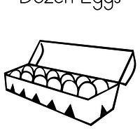 Desenho de Uma dúzia de ovos para colorir