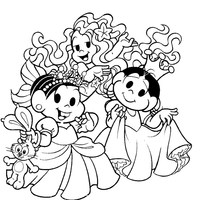 Desenho de Monica e Magali princesas para colorir