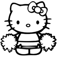 Desenho de Hello Kitty cheerleader para colorir