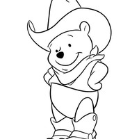 Desenho de Winnie the Pooh no faroeste para colorir