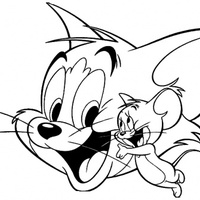 Desenho de Amigos Tom e Jerry para colorir