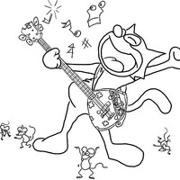Desenho de Felix tocando guitarra para colorir