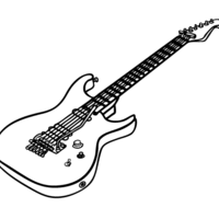 Desenho de Guitarra instrumento para colorir