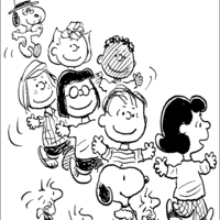 Desenho de Personagens do Snoopy para colorir
