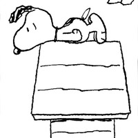 Desenho de Snoopy dormindo para colorir