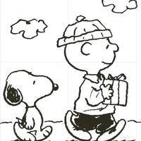 Desenho de Snoopy e Charlie Brown para colorir