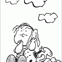 Desenho de Snoopy e Linus para colorir
