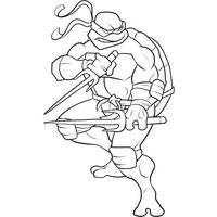 Desenho de Raphael e suas armas para colorir