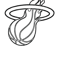 Desenho de Bola de fogo no basquete para colorir
