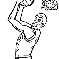 Desenho de Jogador da NBA fazendo cesta para colorir