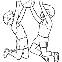 Desenho de Times adversários de basquete para colorir