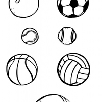 Desenho de Bolas de esportes para colorir