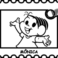 Desenho de Monica alegre para colorir