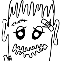 Desenho de Máscara Frankenstein para colorir