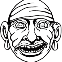 Desenho de Máscara de pirata para colorir
