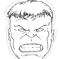 Desenho de Máscara do Hulk para colorir