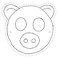 Desenho de Máscara de porco para colorir