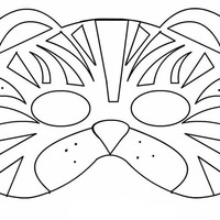 Desenho de Máscara de tigre para colorir