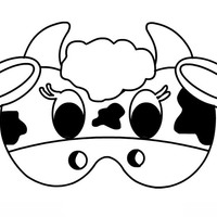 Desenho de Máscara de vaca para colorir