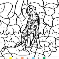 Desenho de Colorir com números - Tigre para colorir
