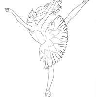 Desenho de Barbie dançando balé para colorir