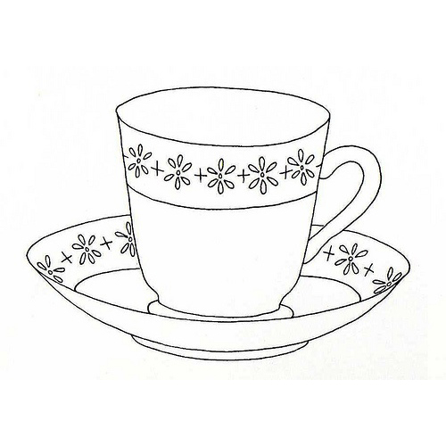 Desenho de Xícara de porcelana para colorir Tudodesenhos