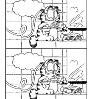 Desenho de Jogo dos 7 erros - Garfield para colorir