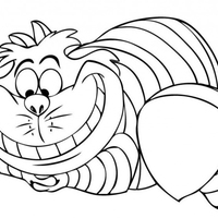 Desenho de Gato de Cheshire sorrindo para colorir