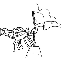 Desenho de Caranguejo na embarcação pirata para colorir