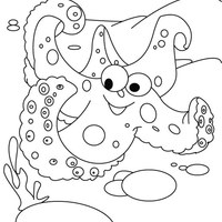 Desenho de Estrela-do-mar sorrindo para colorir