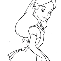 Desenho de Alice caminhando para colorir